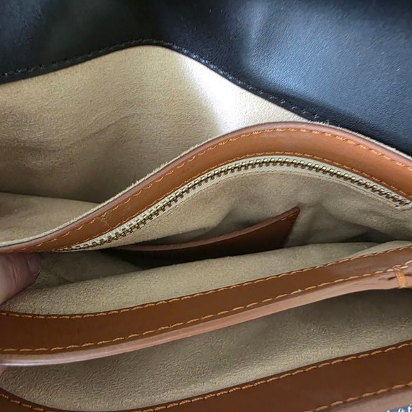 Otte New York Tan Leather Greenwich Saddle Bag Italy - Picture 12 of 13